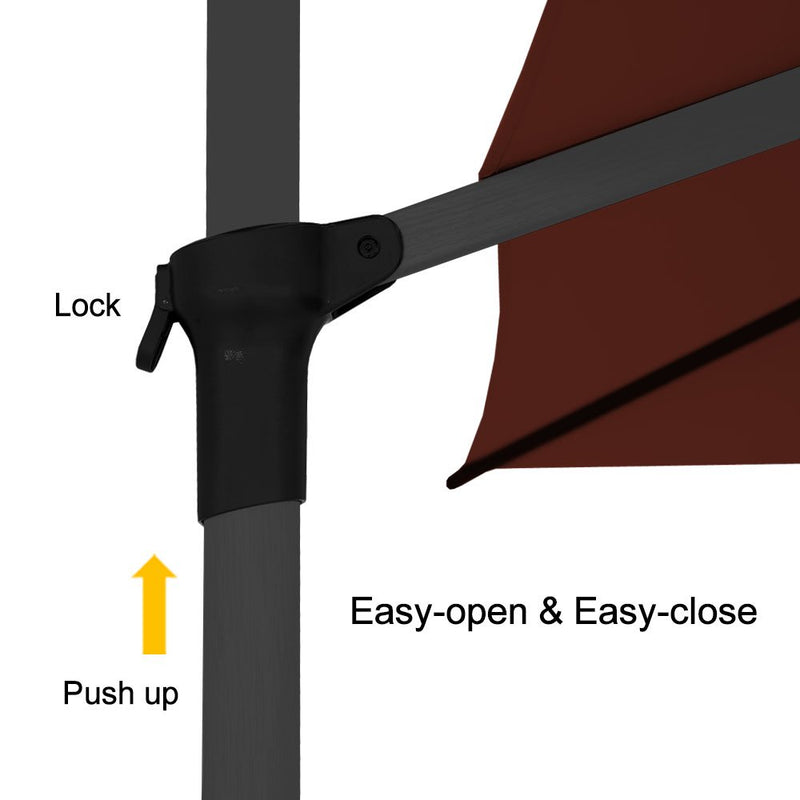 Sorara 10 Feet Offset Cantilever Umbrella with 6 Ribs
