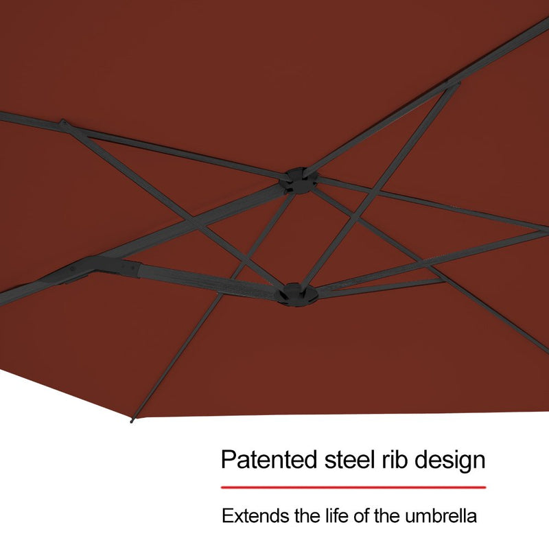 Sorara 10 Feet Offset Cantilever Umbrella with 6 Ribs
