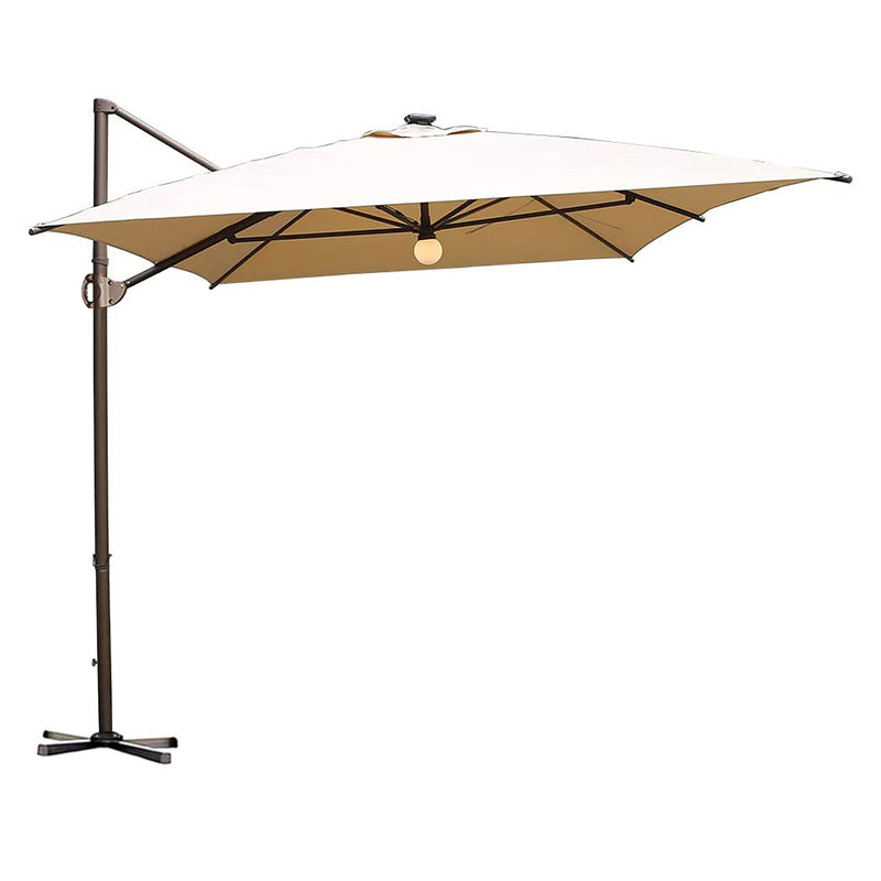 Abba Patio 12.5 by 8 Feet Rectangular Cantilever Umbrella with Solar Lights