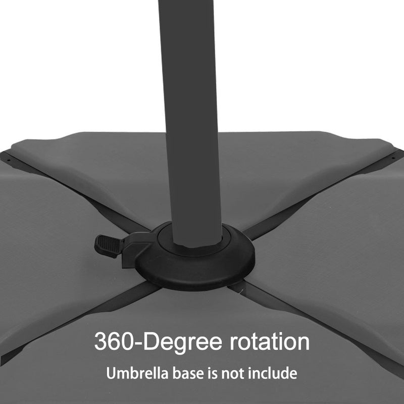 Sorara 10 x 10 Feet Vienna Rectangular 360 Degree Rotating Offset Cantilever Umbrella