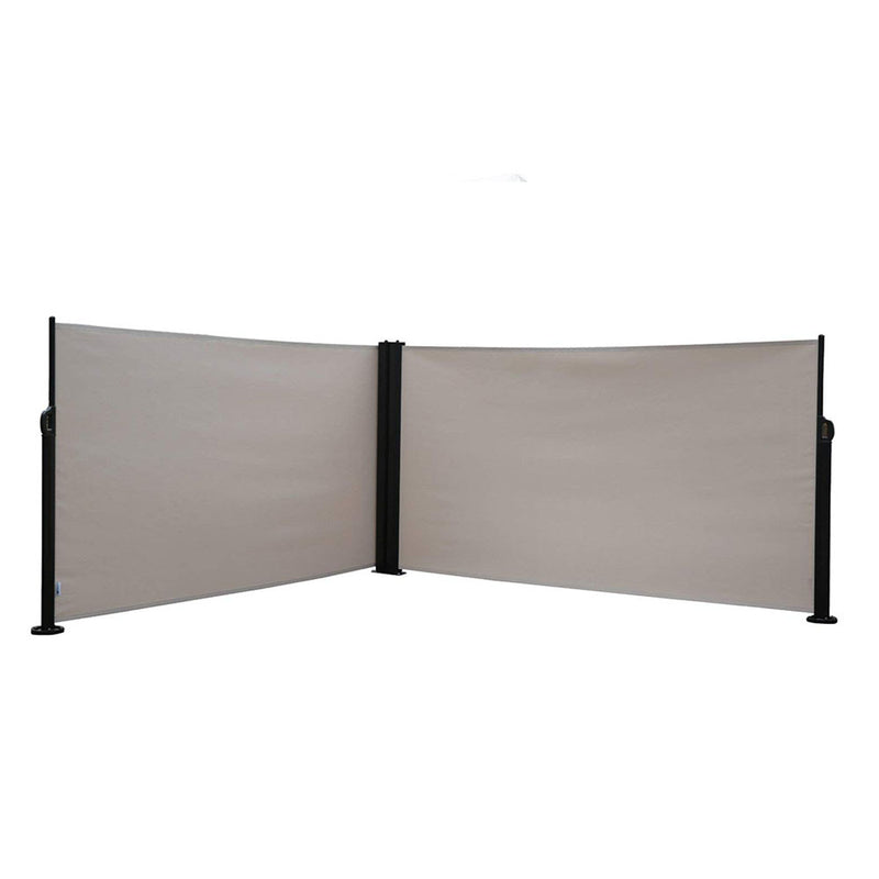 2 Panel Room Divider Screen Fence Privacy Divider with Steel Pole, 5.2'H, Beige
