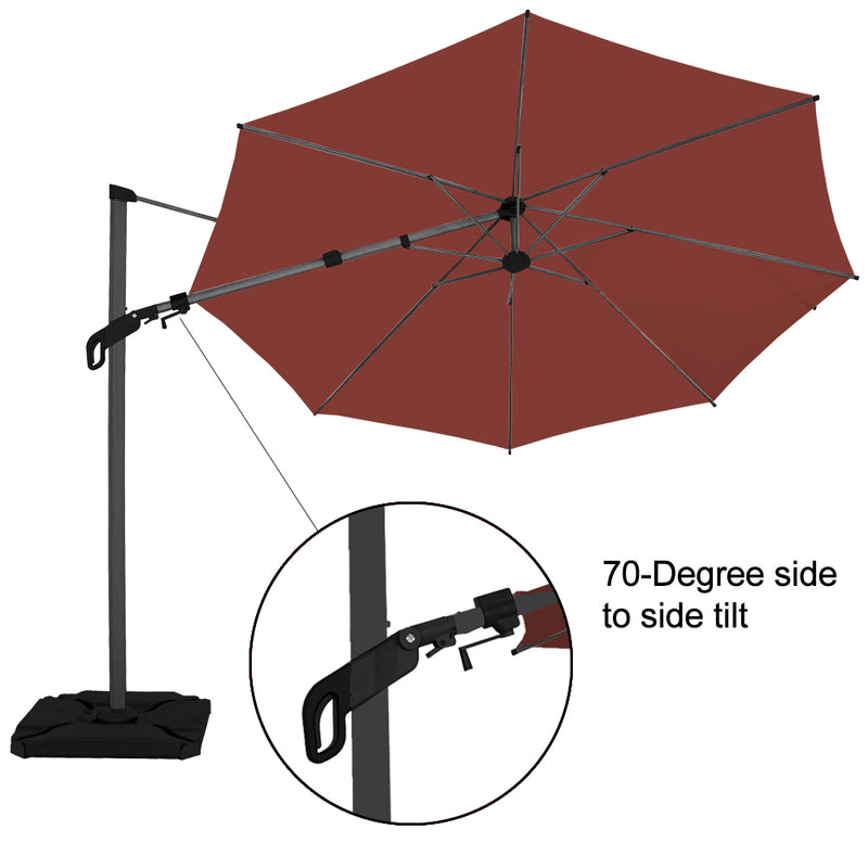 Sorara 10 Feet 360 Degree Rotation Offset Cantilever Patio Umbrella