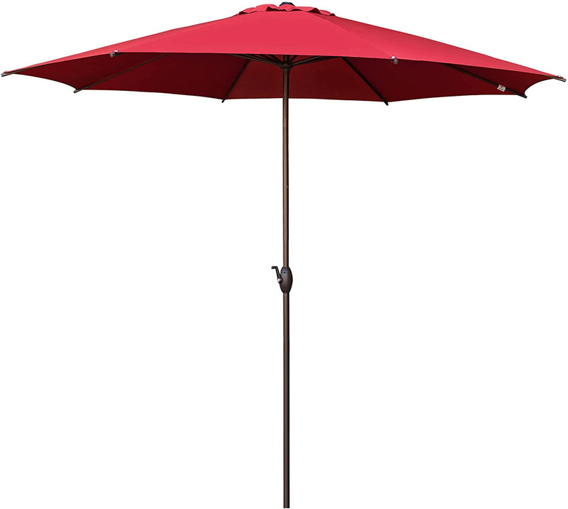 11 Feet Market Umbrella With Push Button Tilt And Crank, 8 Ribs