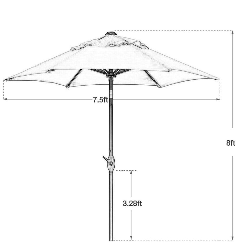 Abba Patio 7-1/2 ft Striped Market Umbrella