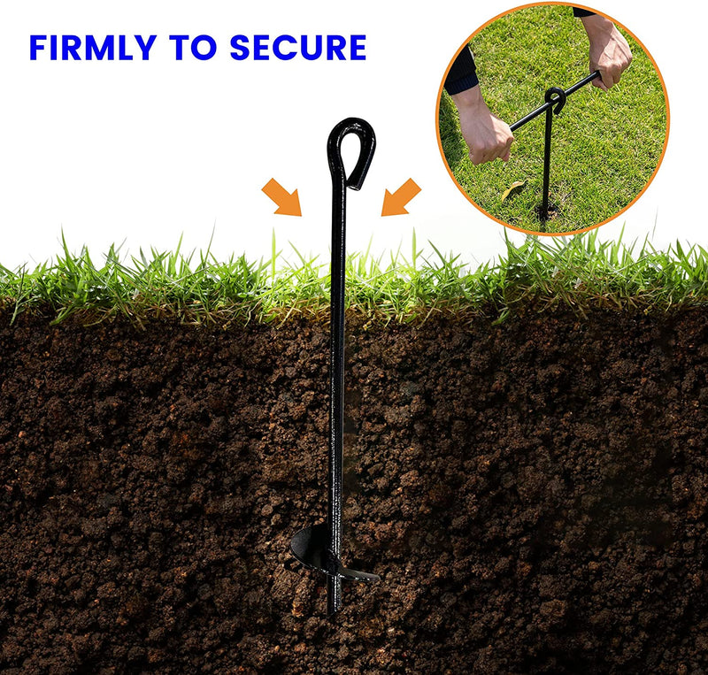 Abba Patio Spiral Ground Anchor Stake for Securing Tents, Canopies, Sheds, Carports, Swingsets