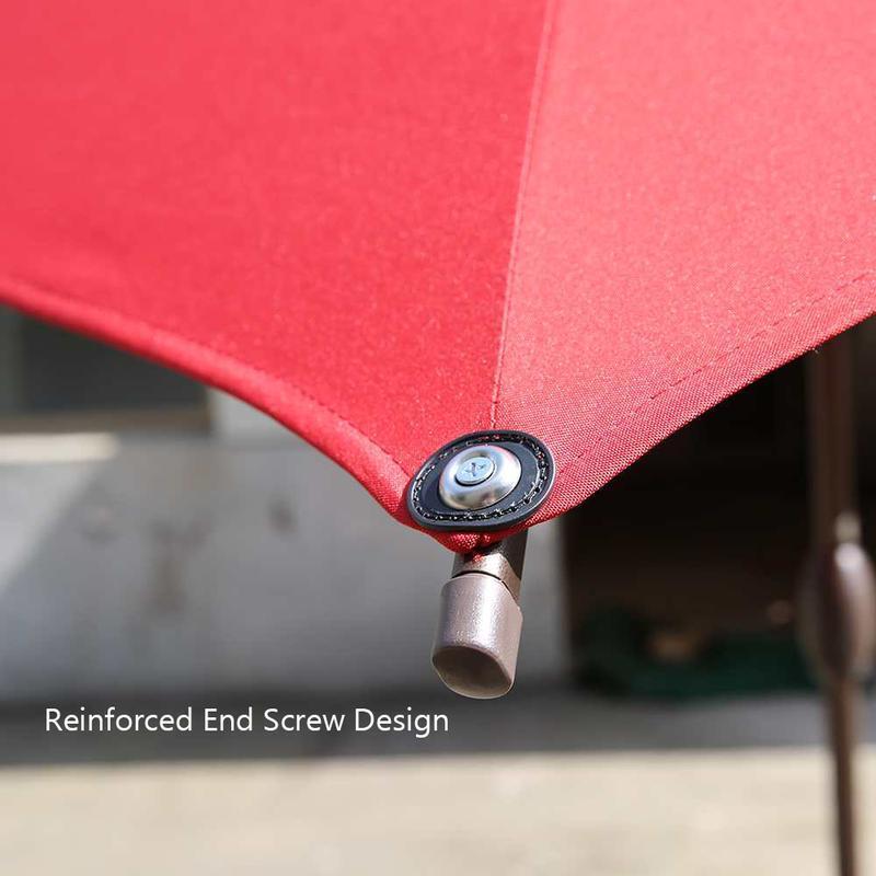 Abba Patio 9 Feet Patio Market Table Umbrella with Push Button Tilt and Crank (8 ribs)